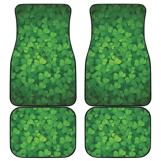 Irish Clover St. Patrick's Day Print Front and Back Car Floor Mats