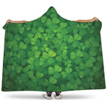Irish Clover St. Patrick's Day Print Hooded Blanket