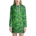 Irish Clover St. Patrick's Day Print Pullover Hoodie Dress