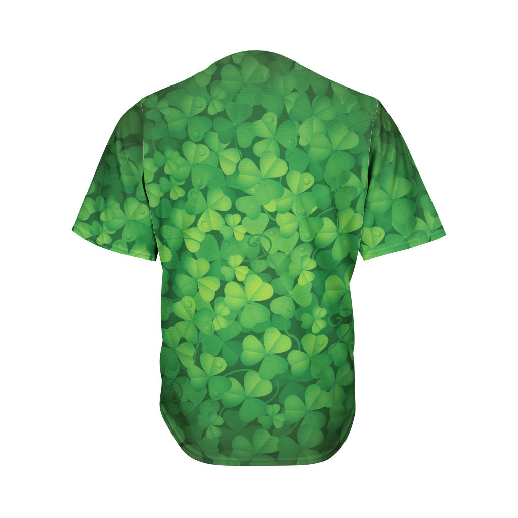 Irish Clover St. Patrick's Day Print Men's Baseball Jersey