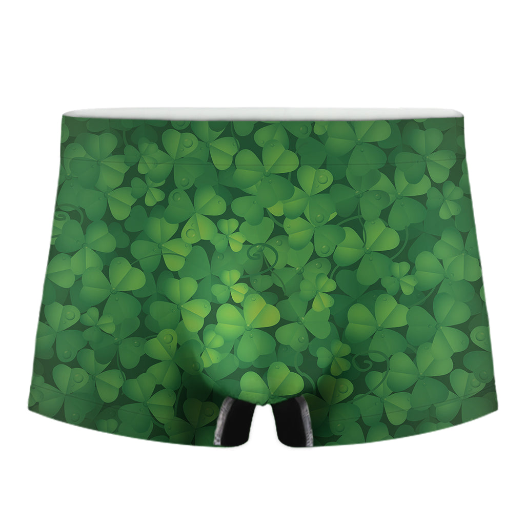 Irish Clover St. Patrick's Day Print Men's Boxer Briefs