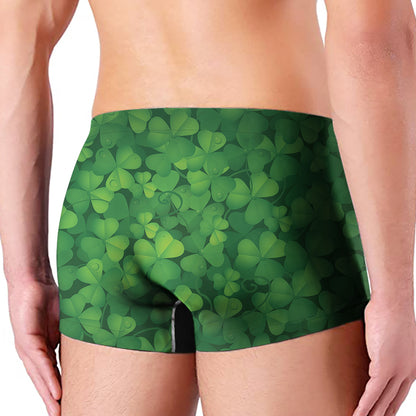 Irish Clover St. Patrick's Day Print Men's Boxer Briefs