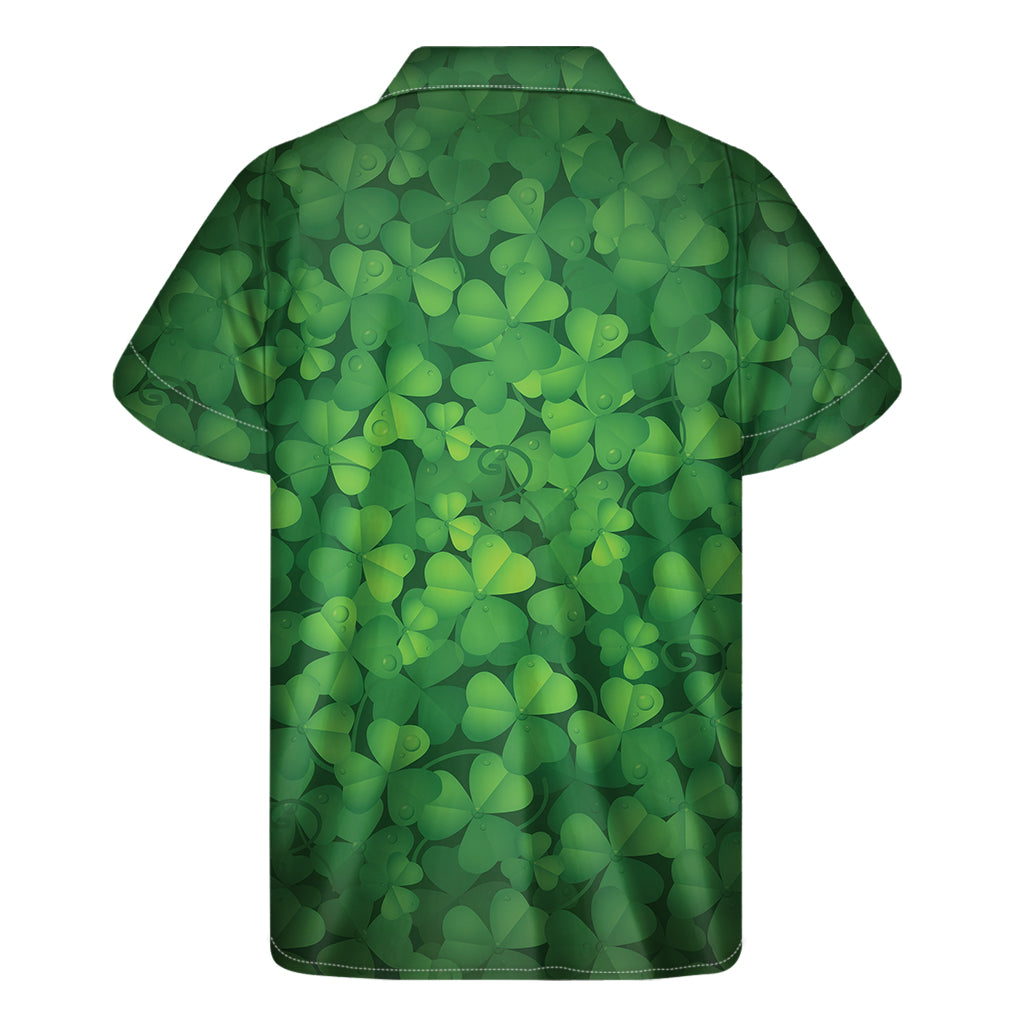 Irish Clover St. Patrick's Day Print Men's Short Sleeve Shirt
