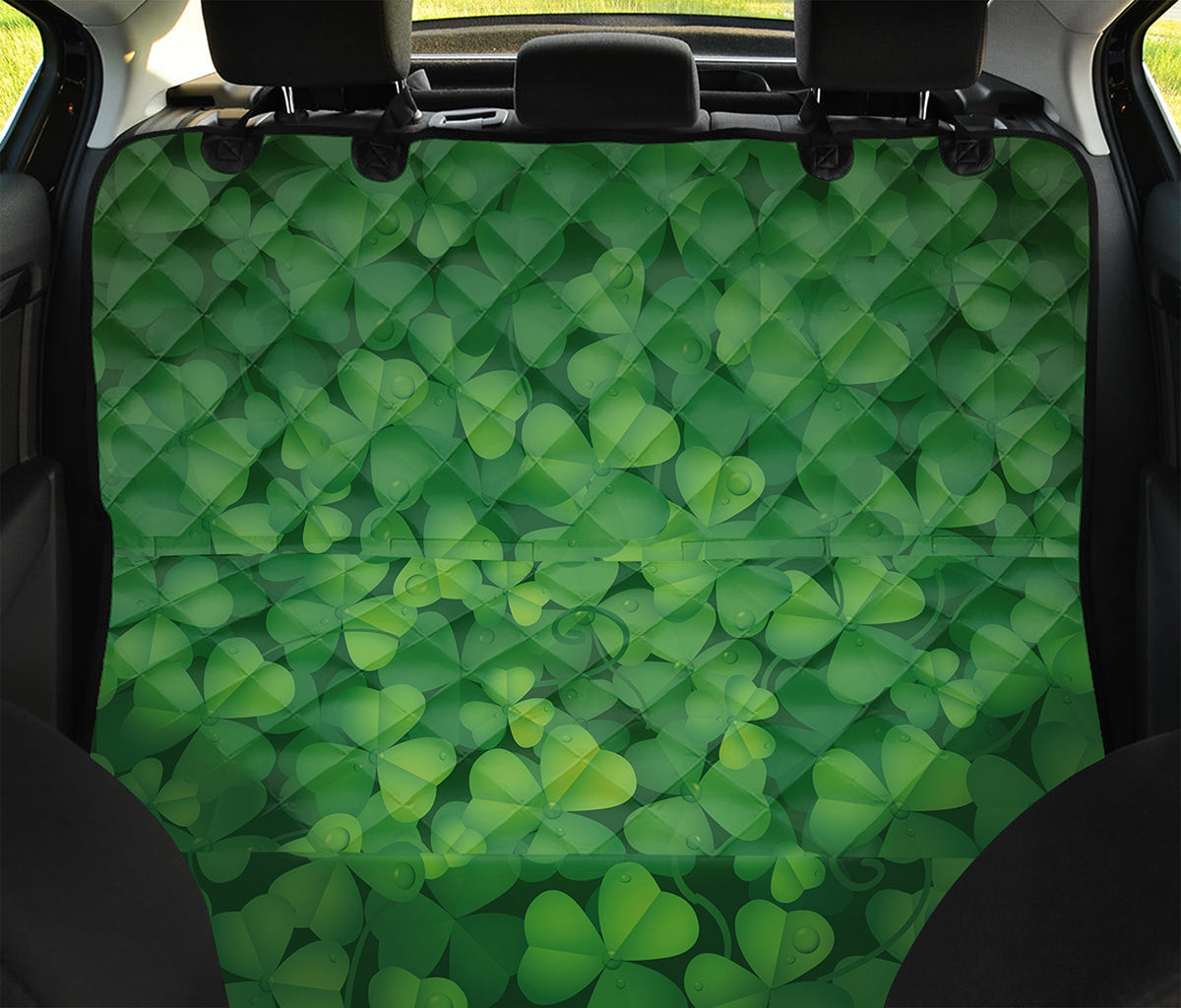 Irish Clover St. Patrick's Day Print Pet Car Back Seat Cover
