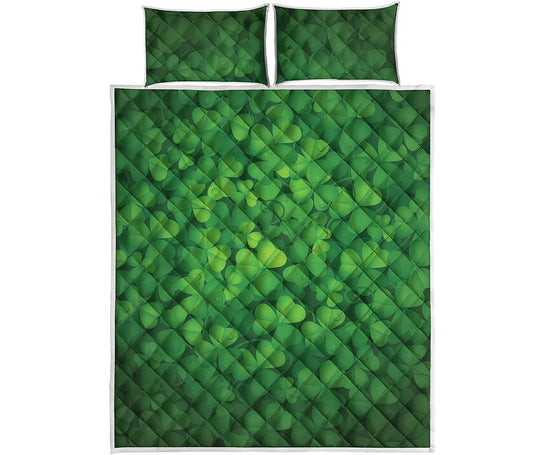 Irish Clover St. Patrick's Day Print Quilt Bed Set