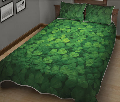 Irish Clover St. Patrick's Day Print Quilt Bed Set