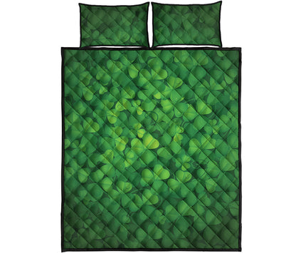 Irish Clover St. Patrick's Day Print Quilt Bed Set