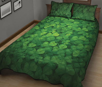 Irish Clover St. Patrick's Day Print Quilt Bed Set