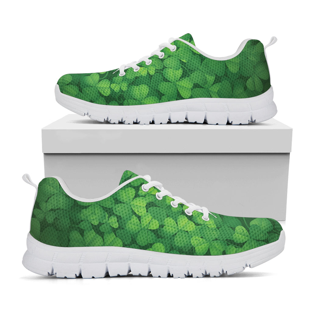 Irish Clover St. Patrick's Day Print White Sneakers