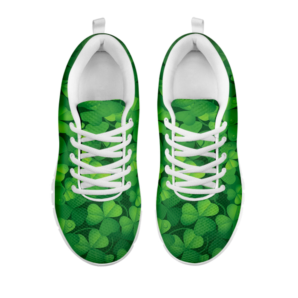 Irish Clover St. Patrick's Day Print White Sneakers
