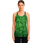 Irish Clover St. Patrick's Day Print Women's Racerback Tank Top