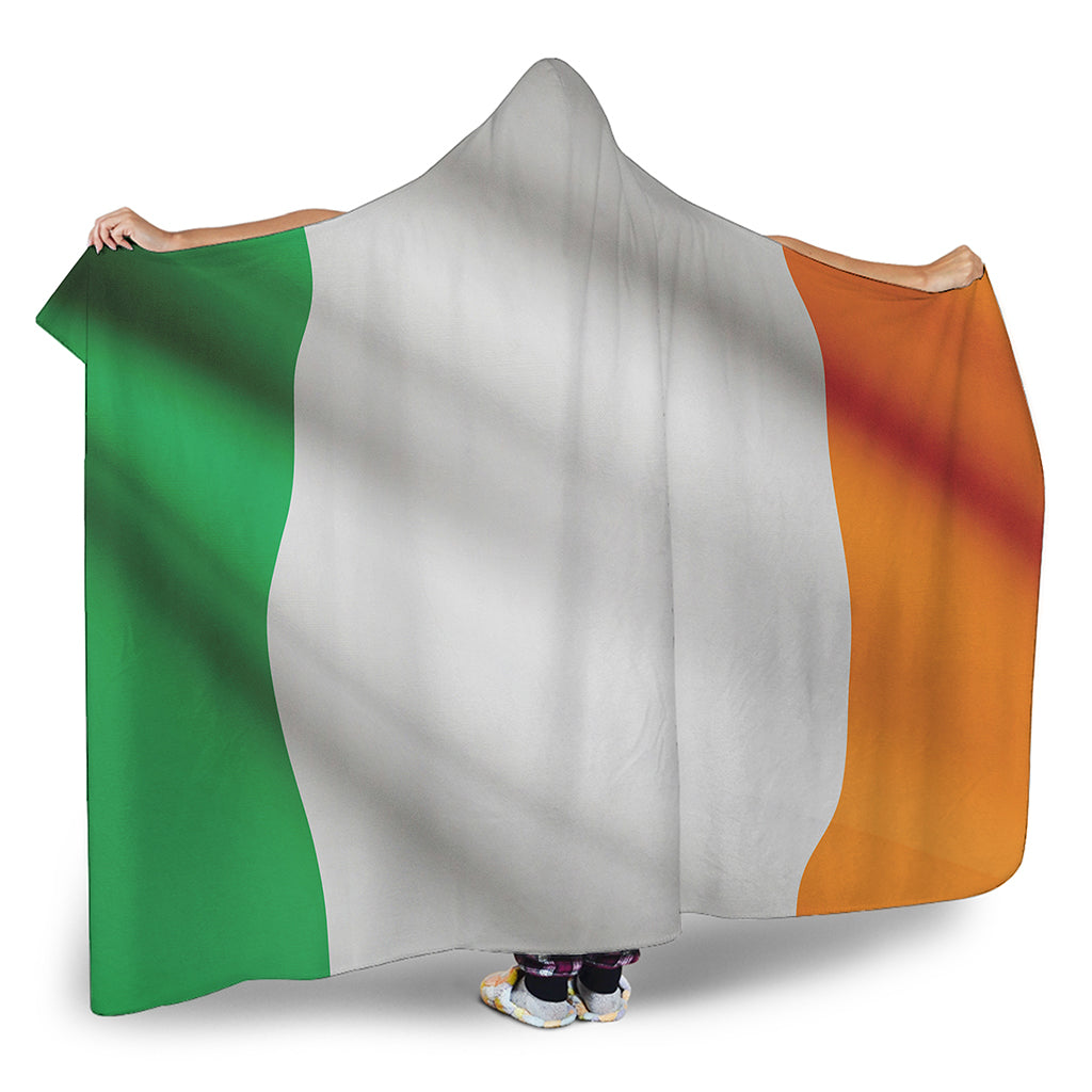 Irish Flag Print Hooded Blanket