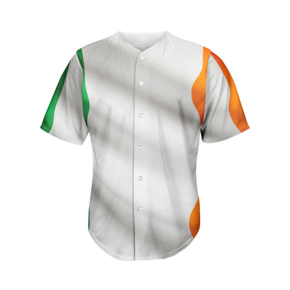 Irish Flag Print Men's Baseball Jersey