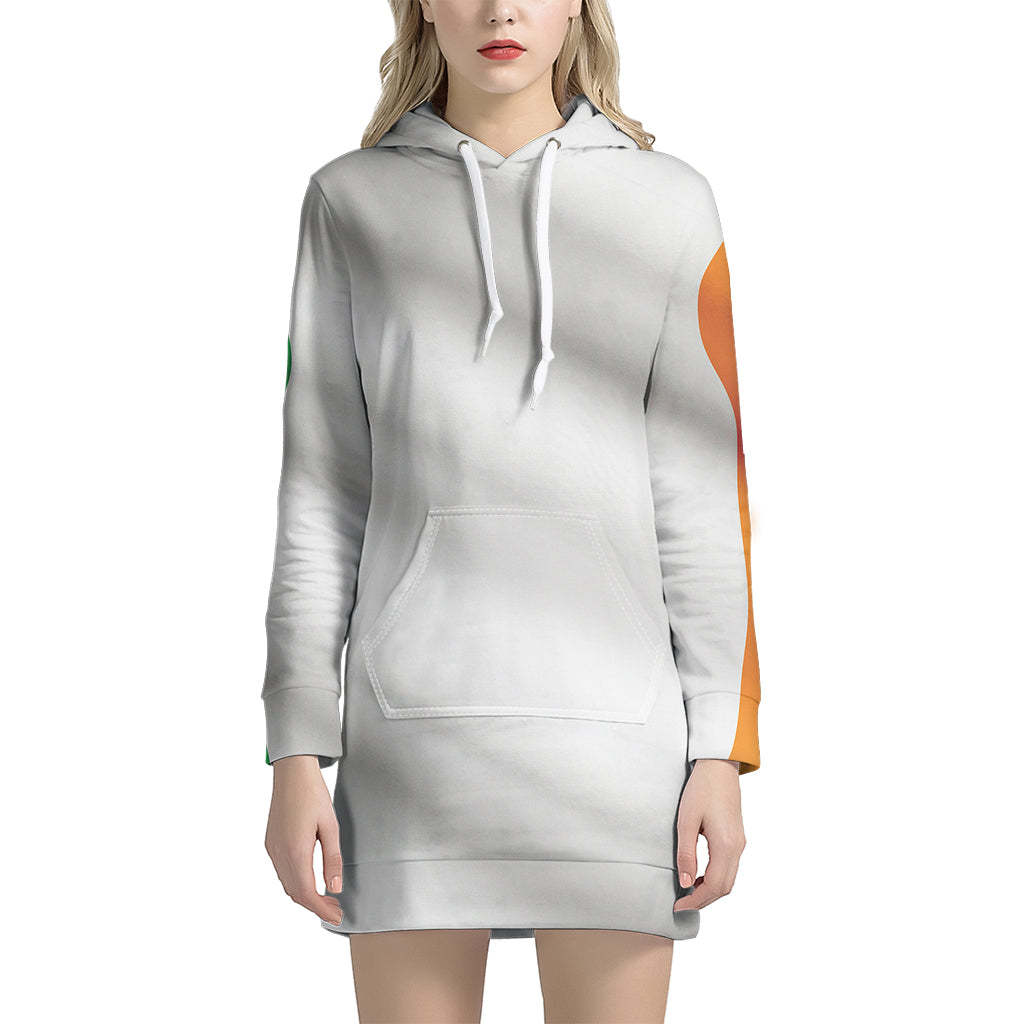 Irish Flag Print Pullover Hoodie Dress