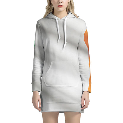 Irish Flag Print Pullover Hoodie Dress