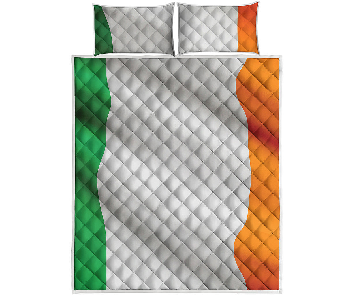 Irish Flag Print Quilt Bed Set