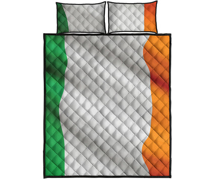 Irish Flag Print Quilt Bed Set