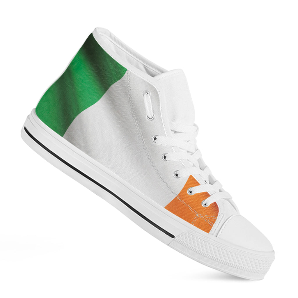 Irish Flag Print White High Top Shoes