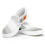 Irish Flag Print White Slip On Shoes