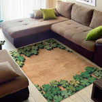 Irish Four Leaf Clovers Wood Print Area Rug
