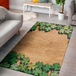 Irish Four Leaf Clovers Wood Print Area Rug