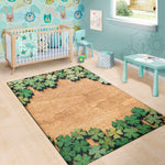 Irish Four Leaf Clovers Wood Print Area Rug