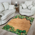 Irish Four Leaf Clovers Wood Print Area Rug