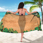 Irish Four Leaf Clovers Wood Print Beach Sarong Wrap