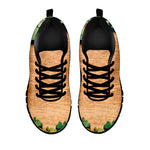 Irish Four Leaf Clovers Wood Print Black Sneakers
