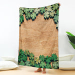 Irish Four Leaf Clovers Wood Print Blanket
