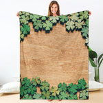 Irish Four Leaf Clovers Wood Print Blanket