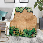Irish Four Leaf Clovers Wood Print Blanket