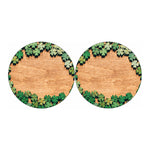 Irish Four Leaf Clovers Wood Print Car Coasters