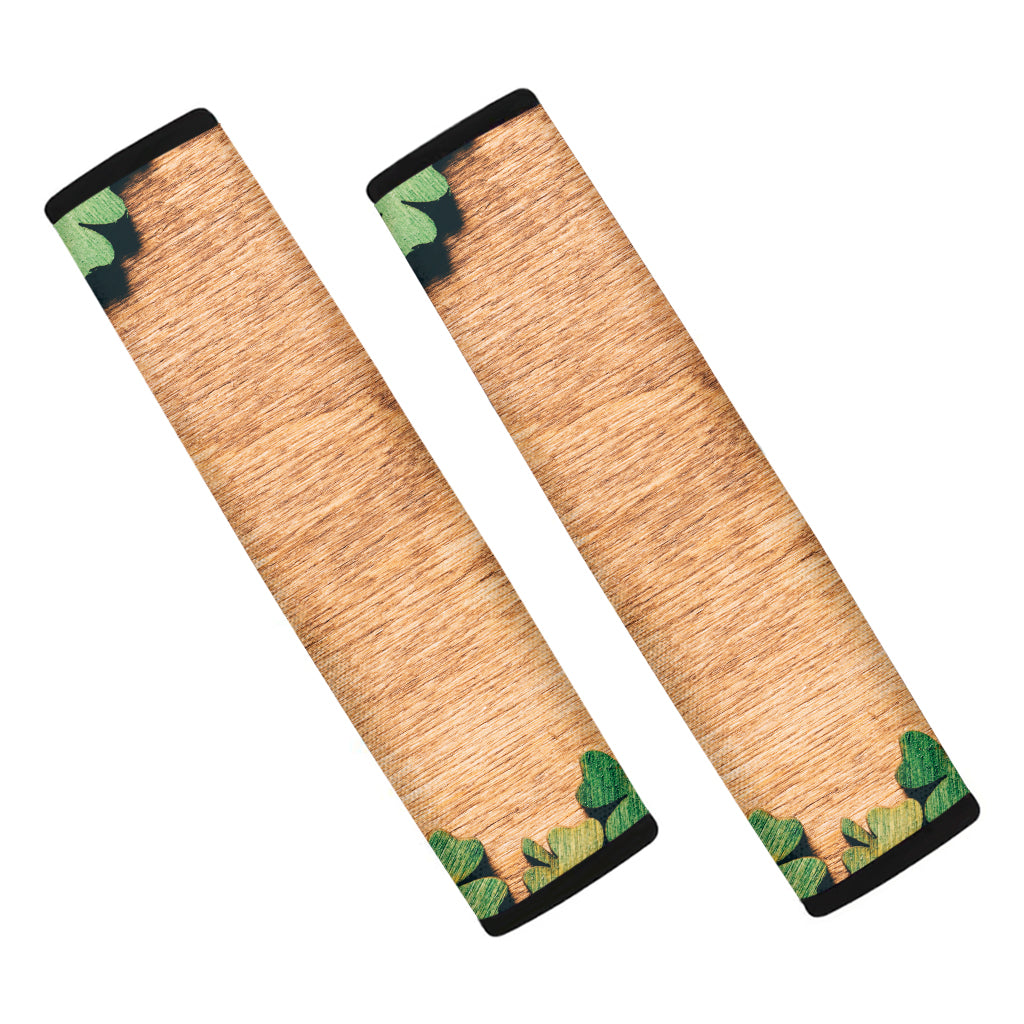 Irish Four Leaf Clovers Wood Print Car Seat Belt Covers
