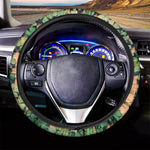 Irish Four Leaf Clovers Wood Print Car Steering Wheel Cover