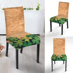 Irish Four Leaf Clovers Wood Print Dining Chair Slipcover