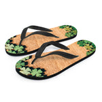 Irish Four Leaf Clovers Wood Print Flip Flops
