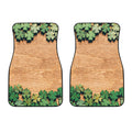Irish Four Leaf Clovers Wood Print Front Car Floor Mats