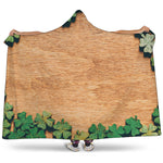 Irish Four Leaf Clovers Wood Print Hooded Blanket