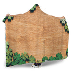 Irish Four Leaf Clovers Wood Print Hooded Blanket