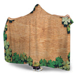 Irish Four Leaf Clovers Wood Print Hooded Blanket