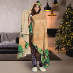 Irish Four Leaf Clovers Wood Print Hooded Blanket