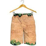 Irish Four Leaf Clovers Wood Print Men's Shorts