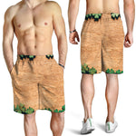 Irish Four Leaf Clovers Wood Print Men's Shorts