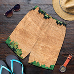 Irish Four Leaf Clovers Wood Print Men's Shorts