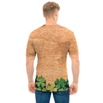 Irish Four Leaf Clovers Wood Print Men's T-Shirt