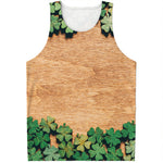 Irish Four Leaf Clovers Wood Print Men's Tank Top