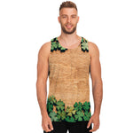 Irish Four Leaf Clovers Wood Print Men's Tank Top