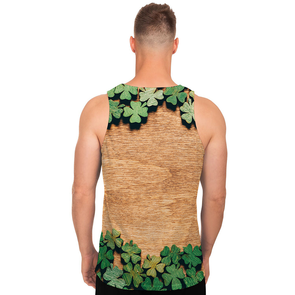Irish Four Leaf Clovers Wood Print Men's Tank Top