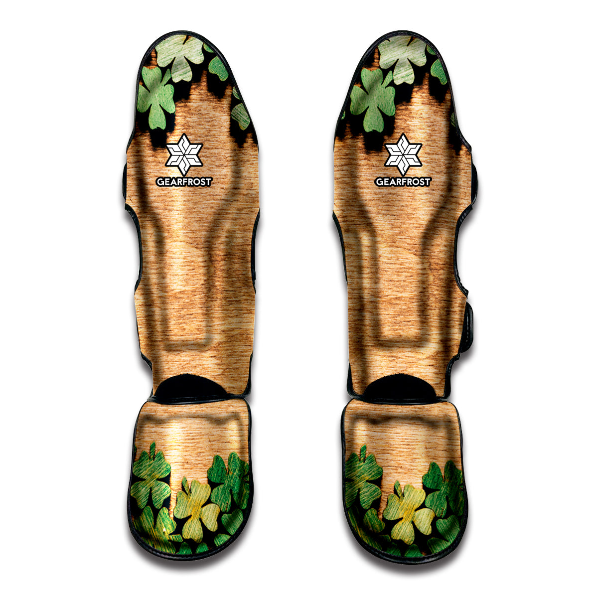 Irish Four Leaf Clovers Wood Print Muay Thai Shin Guard